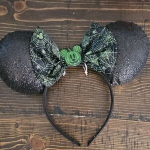 Disney Spiderweb Jack-o'-lantern Mickey Glitter Costume Headband NWOT